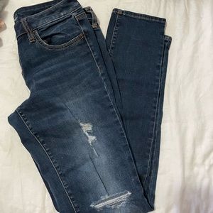 American Eagle dark wash ripped jeggings, Size 10